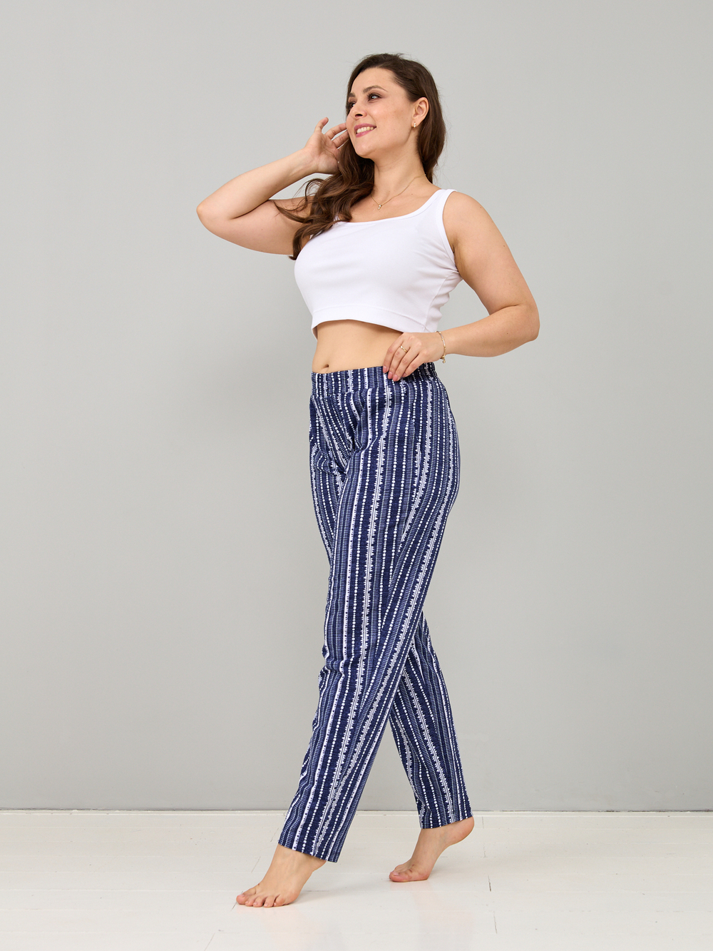 Брюки Б-18/джинсрогожка-оргамент