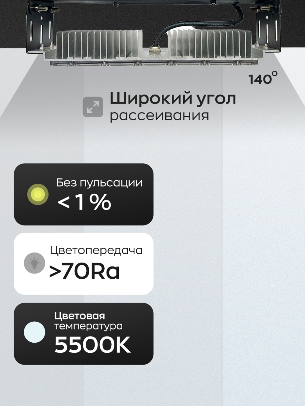 Светодиодный промышленный светильник, прожектор СКС 50Вт IP67