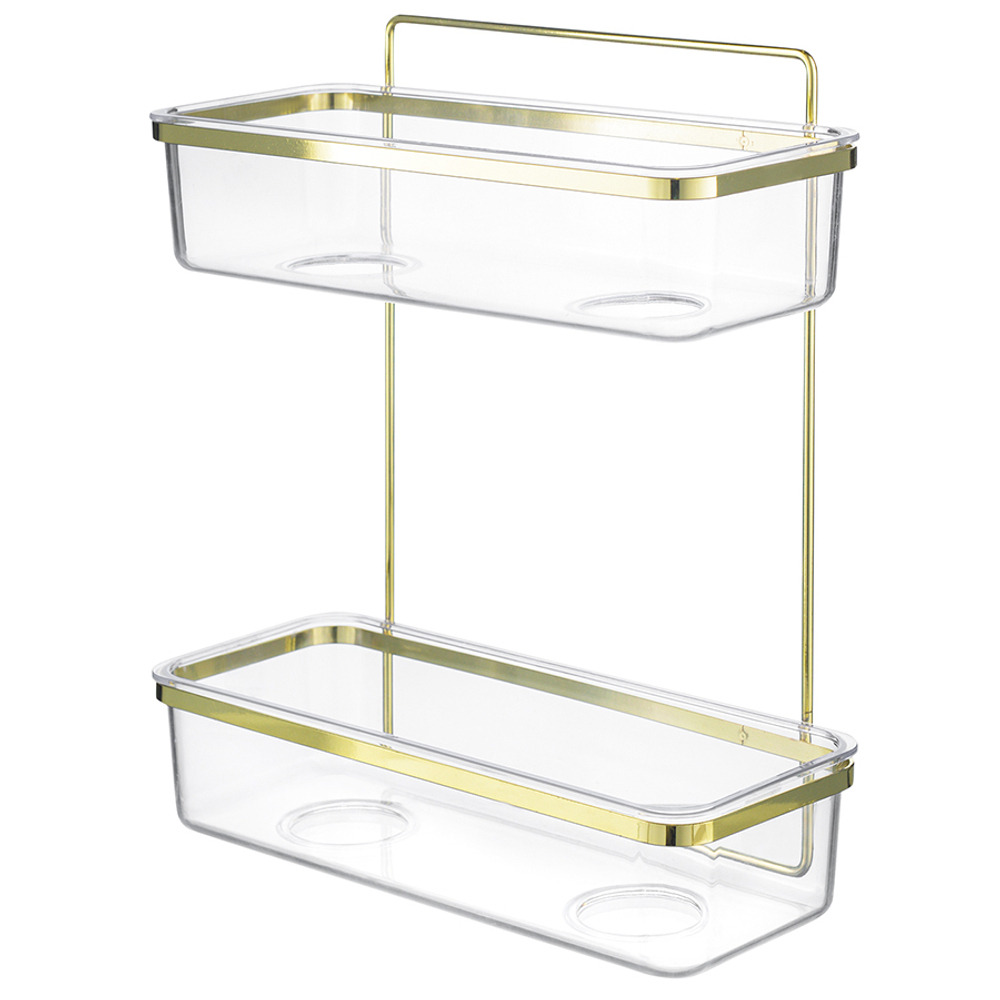 Полка для душа настенная двухъярусная Bergenson Bjorn Siv золотистая