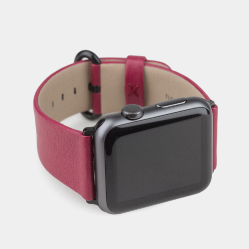 Ремешок для Apple Watch 44/45/46 mm из кожи теленка,  цвета малины