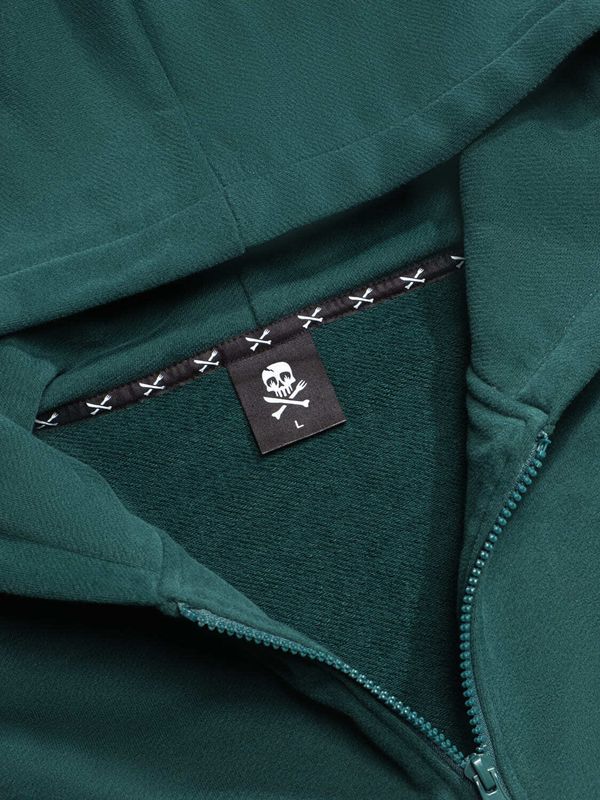 Худи Logo на молнии темно-зеленый - фото 3