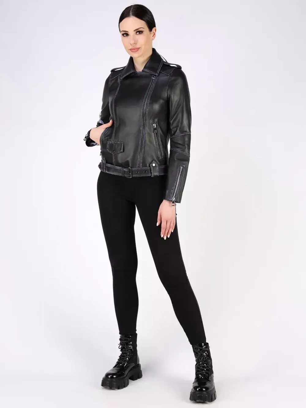 Кожаная куртка демисезонная косуха