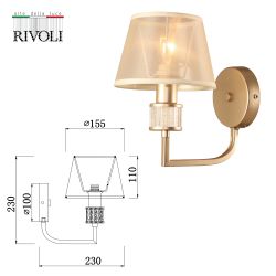 Бра светильник Rivoli Elinor 2083-401 настенный 1 х Е14 40 Вт классика | Rivoli