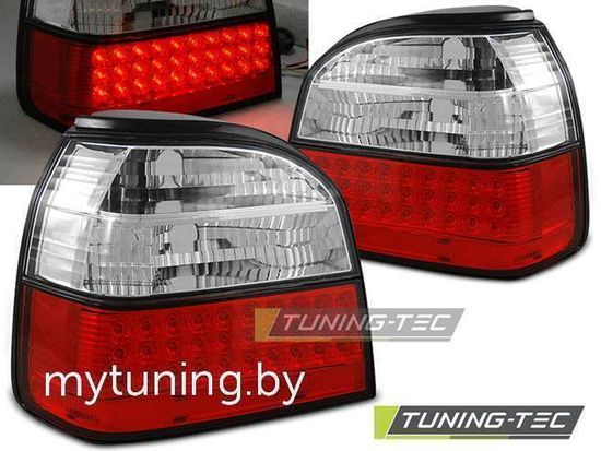 Задние фонари VW Golf 3 red white led