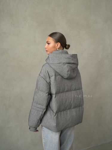 Графитовый пуховик-трансформер на молнии