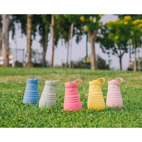 Бутылка складная силиконовая Stojo Junior Bottle Sage, 14 oz / 400 мл