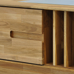 Журнальный столик, 120х60х37, Паво, кофейный стол с местом для хранения и органайзером для газет и журналов, массив дуба, MAKOSA