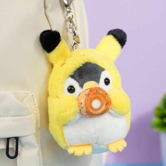 Мягкий брелок "Пингвин в костюме пикачу "10 см