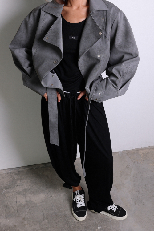 Косуха винтаж серая