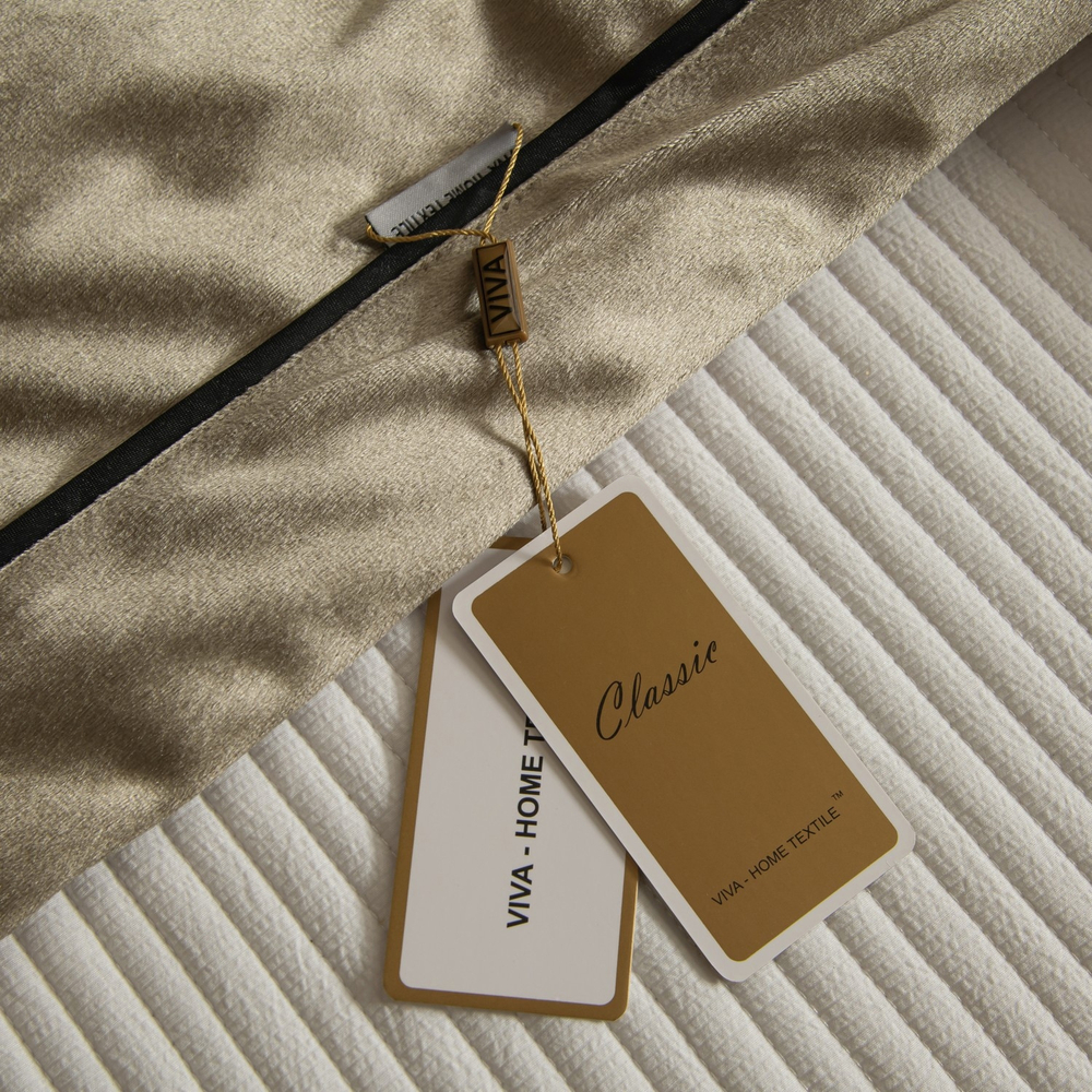 Велюровое покрывало в клетку с наволочками OVL030