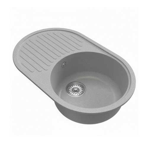 Мойка ML-GM16 КОМФОРТ овальная с крылом, графит (342), 730*460*180мм