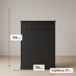 Тумба Индра из МДФ 2 ящика, черная