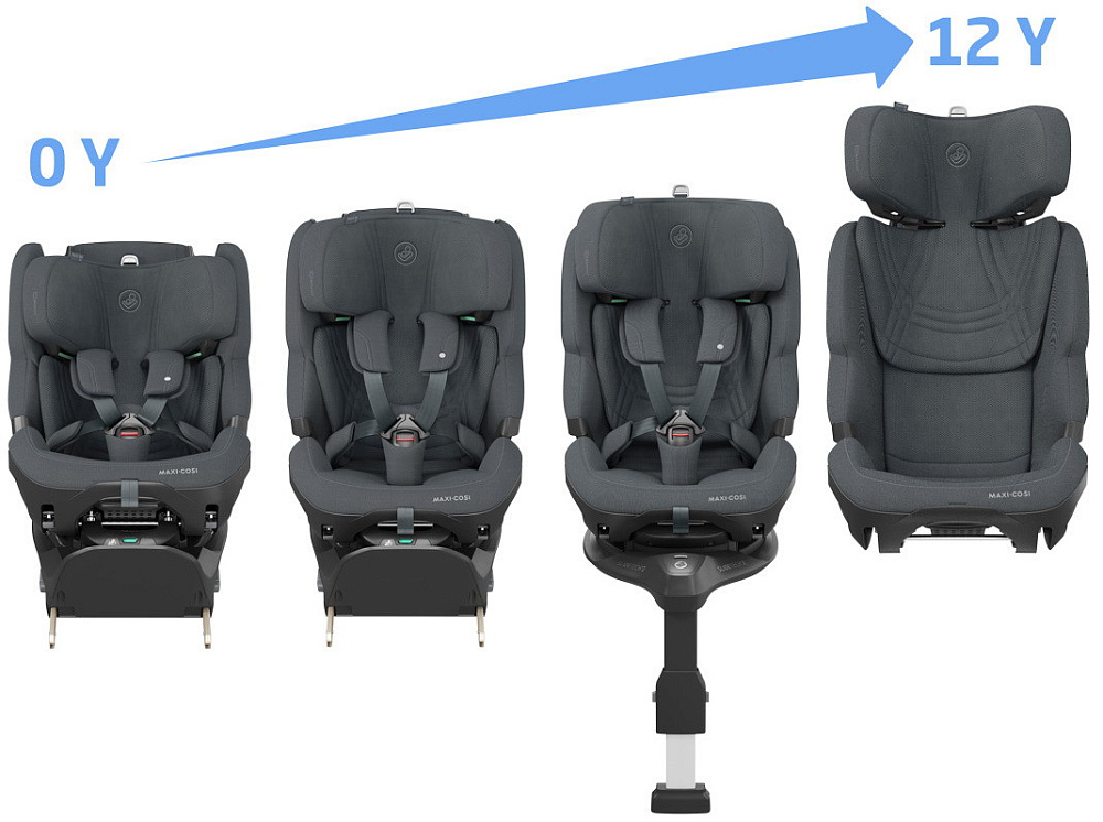 Автокресло Maxi-Cosi Pearl XL Slide Pro 0-36 кг с базой 8623550110 Authentic Graphite/Графит