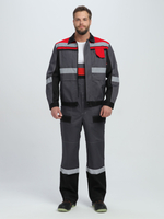 Костюм Вивантек-2 СОП У. (тк.Смесовая, 240) п/к, т.серый/черный/красный