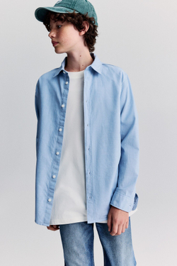 H&M Рубашка из хлопка, светло-голубой