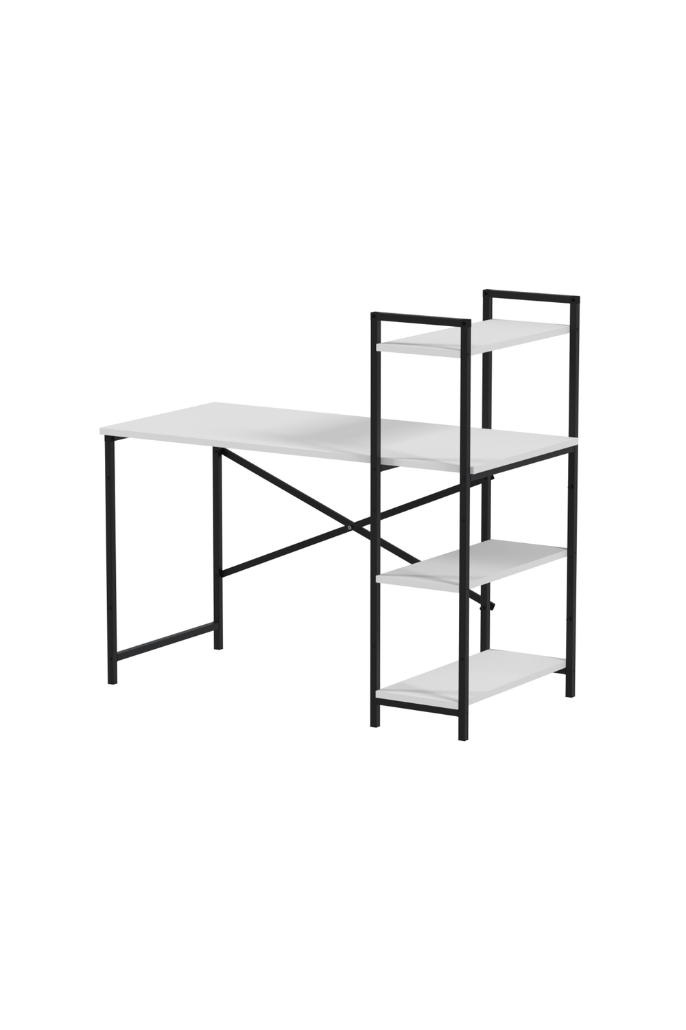 Рабочий стол с вертикальными полками 120х60 - белый