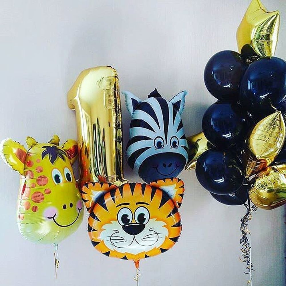 Шар (25"/64 см) Фигура, Голова Зебры 1 шт.