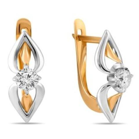Серьги из золота с фианитами