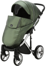 Детская коляска Adamex Chantal Special Edition Deluxe 3 в 1 С121 (ЗЕЛЕН.ПЕРЛ.КОЖА+ХРОМ РАМА)