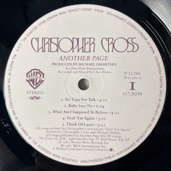 Винтажная виниловая пластинка LP Christopher Cross Another Page (Japan 1983) (Obi) Think Of Laura