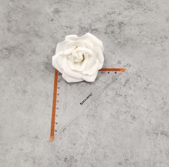 Цветы из латекса (фоамарина) бело-красный 4.5 см, набор 5 штук