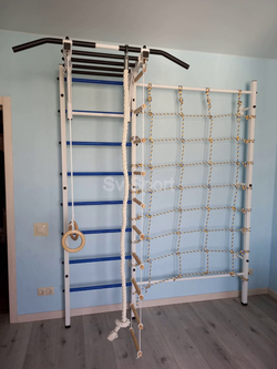 Монтаж шведской стенки Sv Sport с канатным лазом в пеноблочные, газоблочные стены