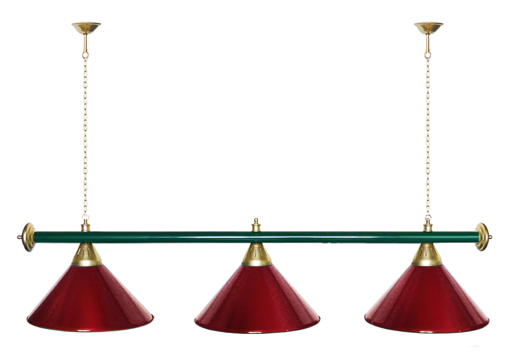 Лампа STARTBILLIARDS 3 пл. (плафоны золотые,штанга золотая,фурнитура золото)