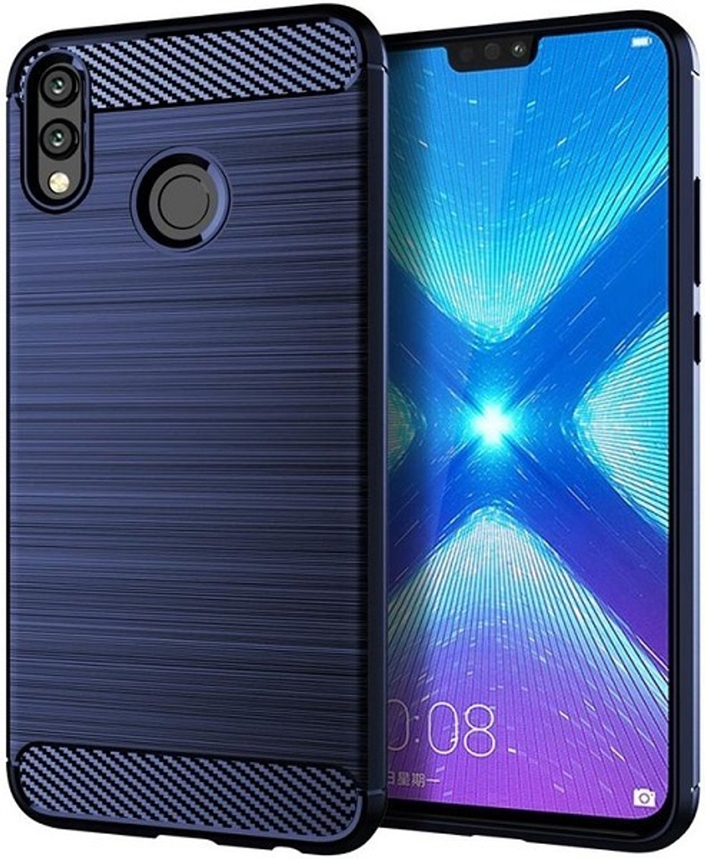 Чехол для Honor 8X цвет Blue (синий), серия Carbon от Caseport