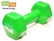 Гантель GO DO в виниловой оболочке. Вес 4  кг.  (Зеленый)