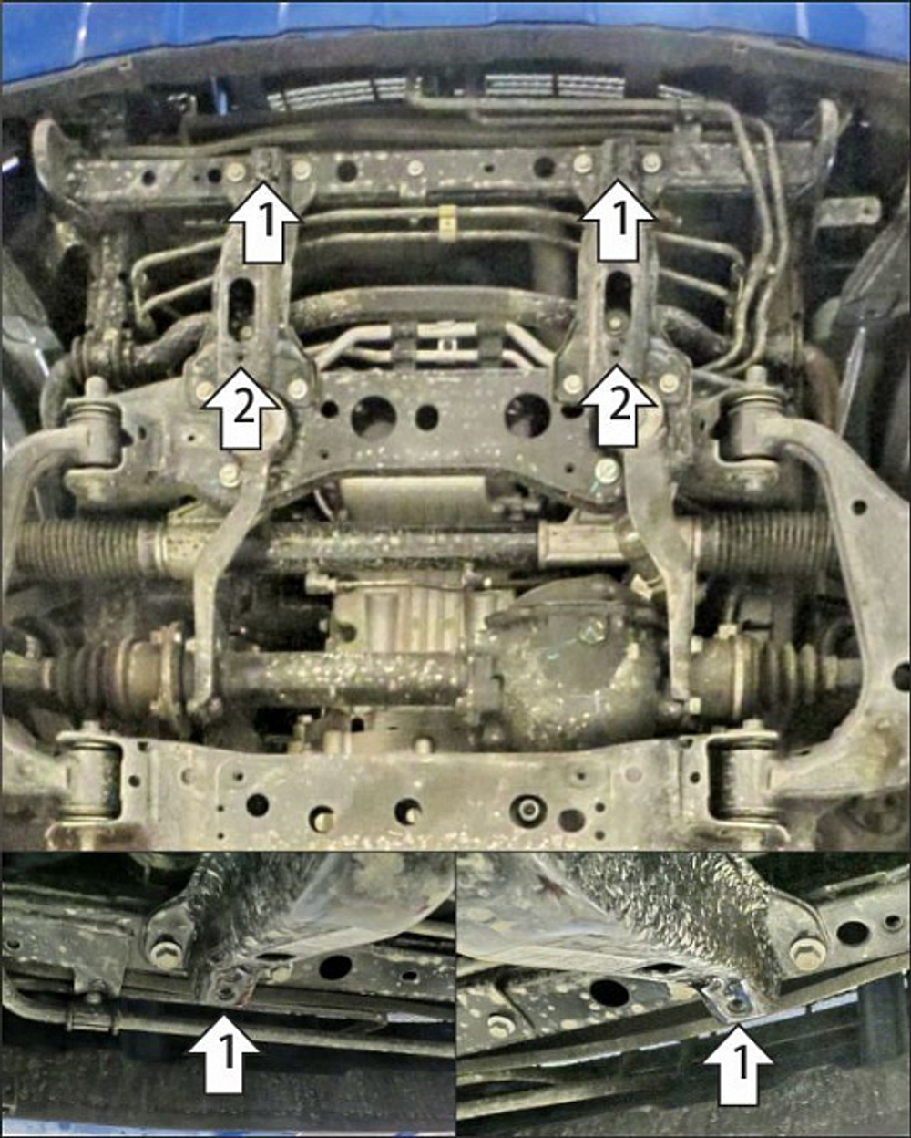 Защита радиатора 2 мм, Сталь. для Foton Tunland G7 2024-н.в., Motodor.77503