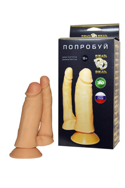 Фаллоимитатор реалистик анально-вагинальный №8 с присоской (Цвет: телесный)