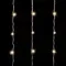 Светодиодный занавес 2*2 м., 400 теплых белых LED ламп, мерцание, облегченный, прозрачный провод ПВХ, LTC(PCL400NOTBLW-10-2WW)