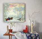 "Зима", Кустодиев Борис Михайлович, картина (репродукция)