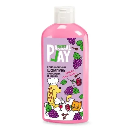 ANIMAL PLAY SWEET Шампунь для собак и кошек Виноград и Гвоздика антипаразитарный 0,3 л