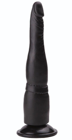 Чёрный анальный фаллоимитатор на подошве-присоске - 18,5 см. (Цвет: черный)