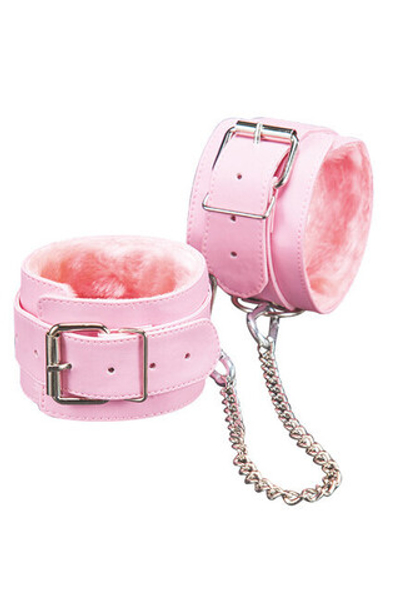 Оковы розовые с ремешками, соединенные цепочкой (Цвет: розовый)