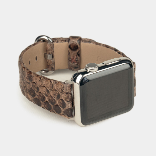 Ремешок для Apple Watch 44/45/46 mm из кожи питона, бежевого цвета