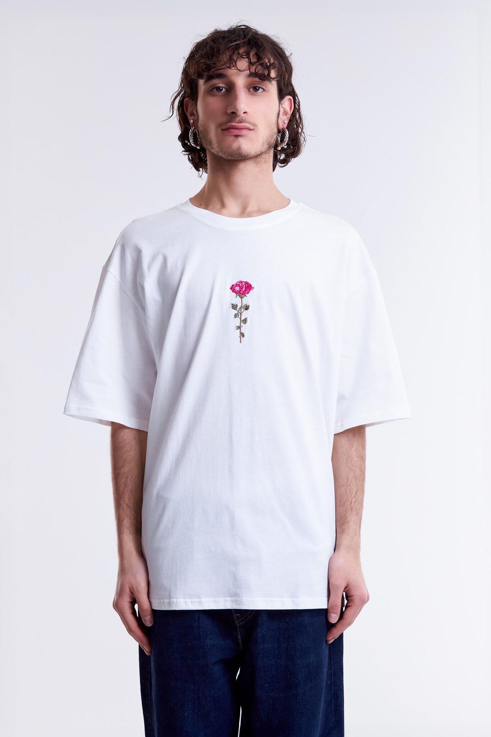 Футболка Гербарий Роза Экрю