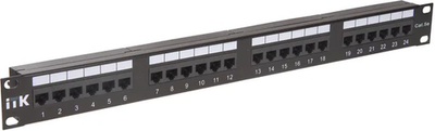 Патч-панель 1U, кат. 5E, UTP, 24 порта (Dual) PP24-1UC5EU-D05 (ITK)