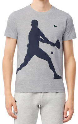 Мужская теннисная футболка Lacoste Tennis X Novak Djokovic Set - серый
