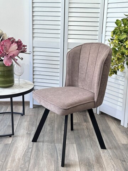 Стул М-City DISAUR Мод (Mode) поворотный на поворотный на 360 градусов, B5 Капучино, Велюр, Черный каркас