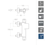 Смеситель термостатический для ванны с каскадным изливом BLAUTHERM 943901S
