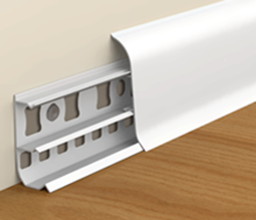 Плинтус ПВХ Идеал Классик 001 Белый с цельной лицевой частью 2200х85х22 мм