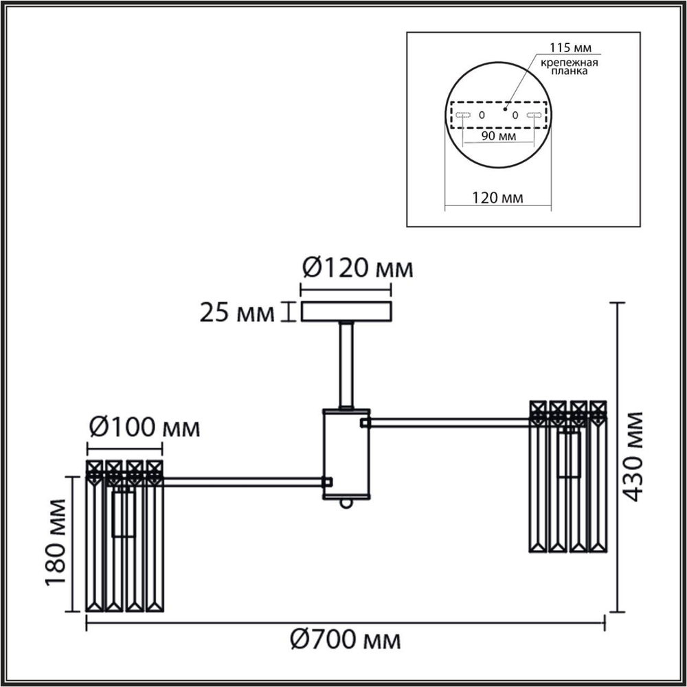 8348/8C CLASSI хром/прозрачный, металл/хрусталь Люстра подвесная E14 8*40W 220V FAVLA