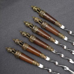 Подарочный набор шампуров "МЧС", рукояти венге