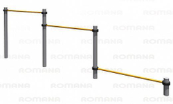 Тройной каскад турников для отжиманий и подтягивания Romana 501.10.01 для спортивных площадок