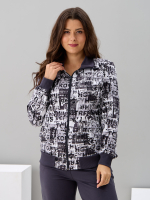 Костюм с брюками КБ-184/белый-антрацитгазета