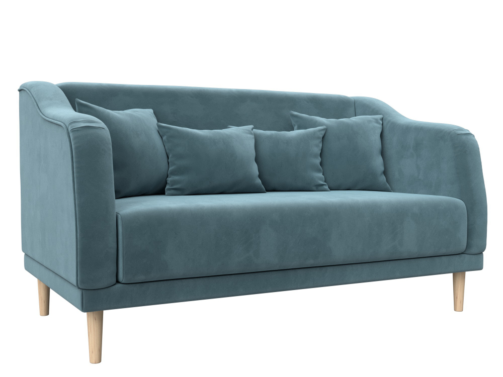 Диван кухонный прямой Киото, Бирюзовый, Велюр, 113070