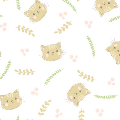 Кошечка трава и цветы