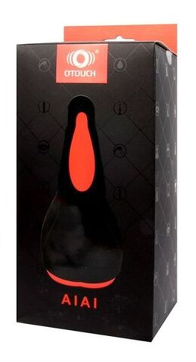 Мастурбатор AIAI с вибрацией (Цвет: черный с красным)